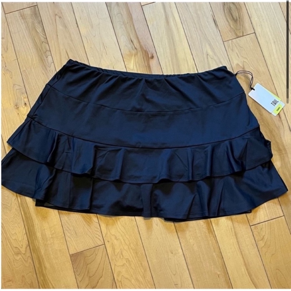 NWT Tail Activewear Doubles Skort in Black ruffle skirt and shorts size large - Picture 2 of 12